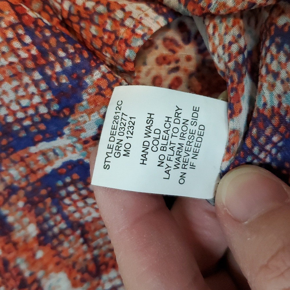 Figuero & Flower Burnt Orange Button Down Blouse XL - Picture 9 of 9